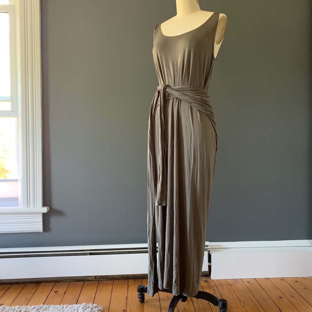 Olive Green Cotton Infinity Dress